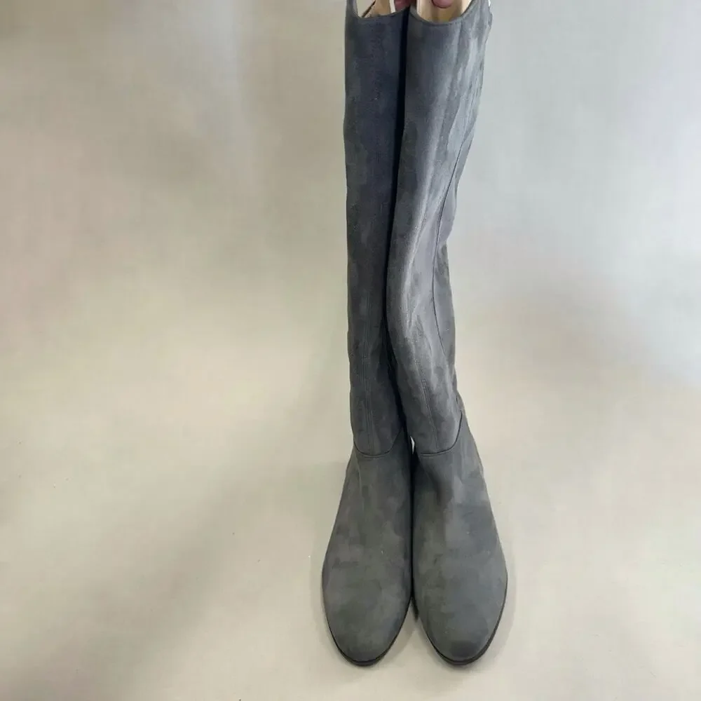 Michael Kors Bromley stretch over the boots gray faux suede‎ Size 9.5